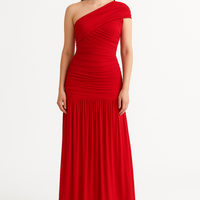 Robe longue à épaule dénudée en maille