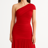 Robe longue à épaule dénudée en maille
