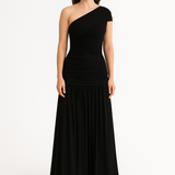 Robe longue à épaule dénudée en maille