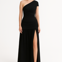 Robe longue à épaule dénudée en maille