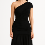 Robe longue à épaule dénudée en maille