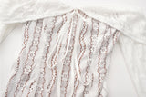 Robe longue moulante en dentelle à épaules dénudées
