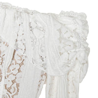 Mini robe moulante en dentelle à épaules dénudées