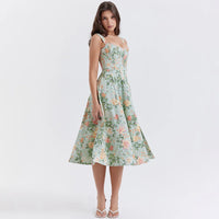 Robe corset mi-longue à lacets