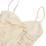 Robe longue moulante en dentelle brodée