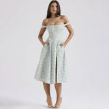 Robe corset mi-longue à lacets