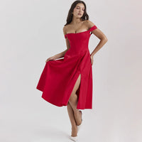 Robe corset mi-longue à lacets