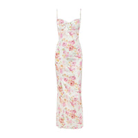 Robe longue slim à imprimé floral
