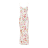 Robe longue slim à imprimé floral