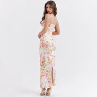 Robe longue slim à imprimé floral