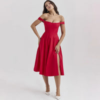 Robe corset mi-longue à lacets