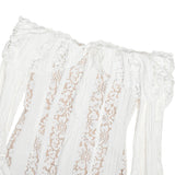 Robe longue moulante en dentelle à épaules dénudées