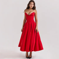 Robe corset mi-longue décontractée