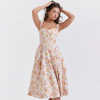 Robe corset mi-longue à lacets