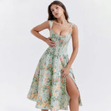 Robe corset mi-longue à lacets