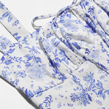 Robe mi-longue à imprimé floral