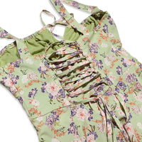 Robe mi-longue à imprimé floral