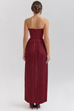 Robe longue sans manche en mousseline plissée