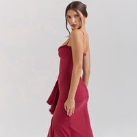Robe longue froncée en maille irrégulière