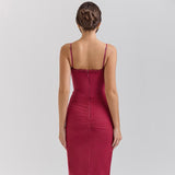 Robe longue froncée en maille irrégulière