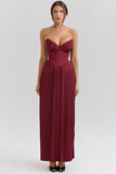 Robe longue sans manche en mousseline plissée