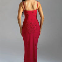 Robe longue à fleurs avec fente haute