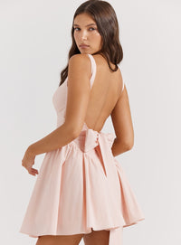 Mini robe avec col à nœud papillon