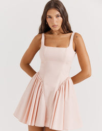 Mini robe avec col à nœud papillon